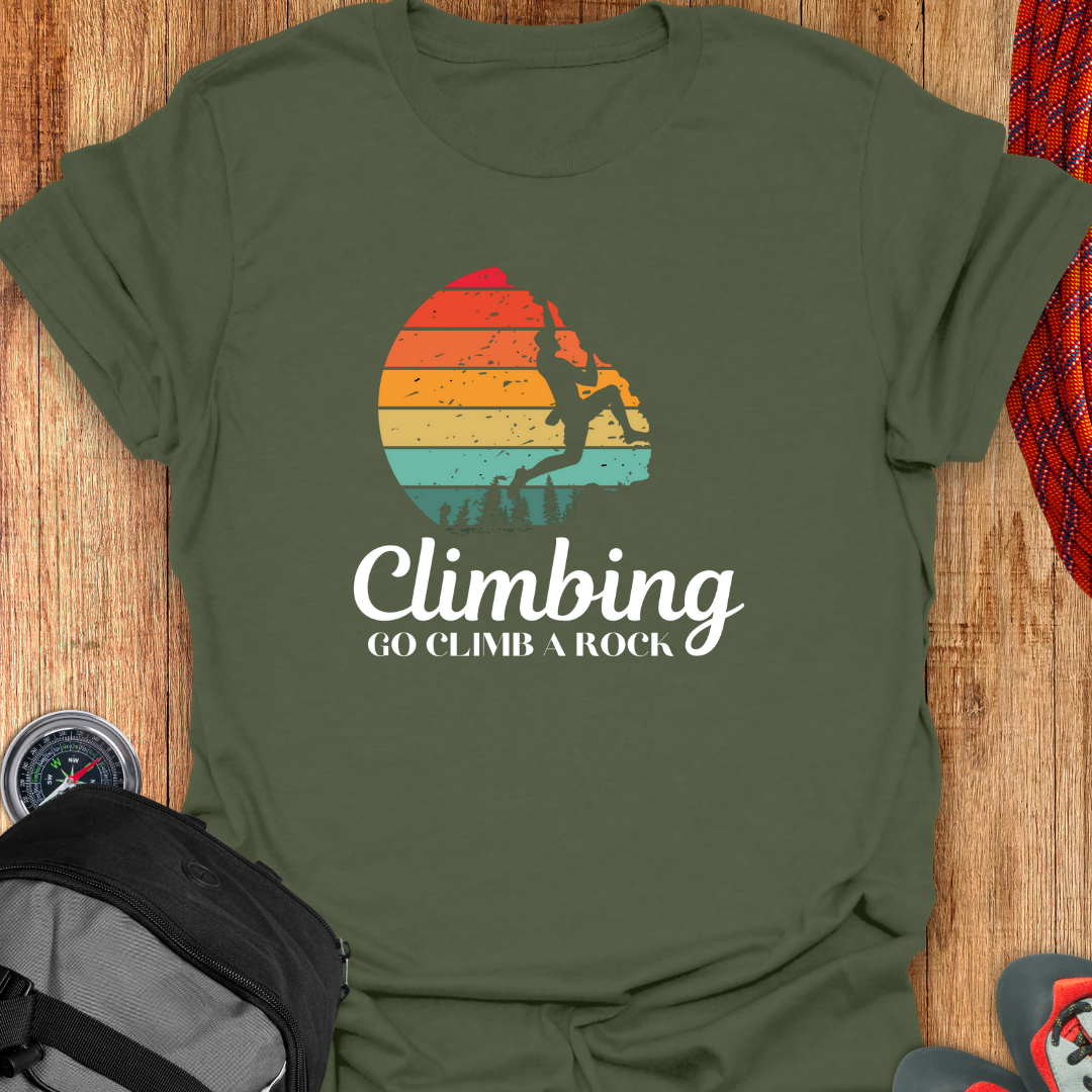 CLIMBING A ROCK T-SHIRT