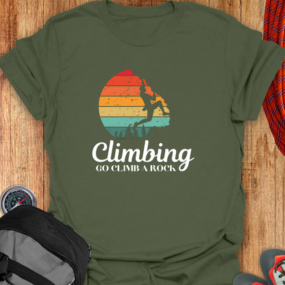 CLIMBING A ROCK T-SHIRT