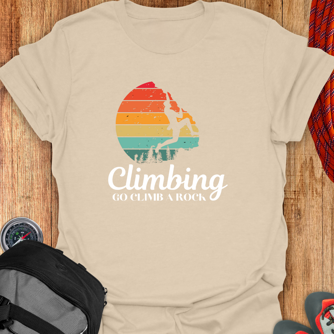 CLIMBING A ROCK T-SHIRT